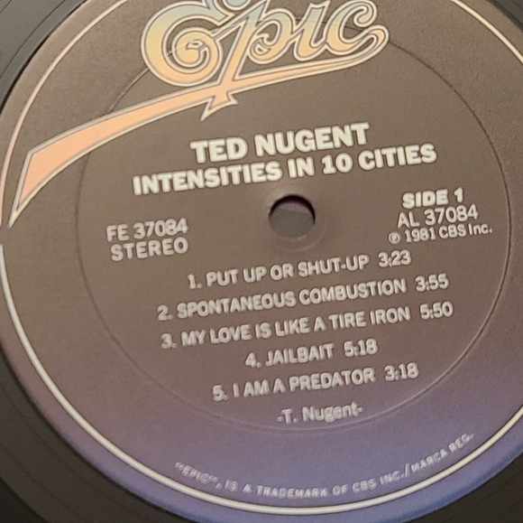 Ted Nugent Intensities in 10 cities. Vintage vinyl. Pristine condition - Picture 5 of 10